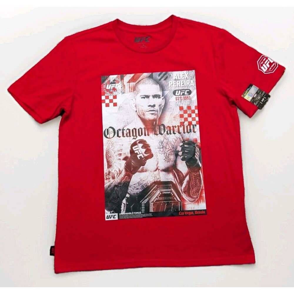 UFC Men’s Alex Pereira Red T-Shirt Size Medium NEW MMA Fighting NWT